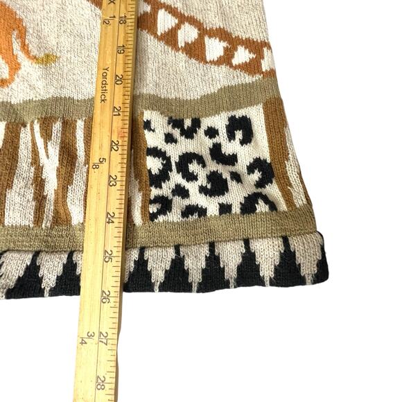 Design Options Safari Animal Knit Sweater XL Giraffe Zebra Elephant Short Sleeve - Picture 7 of 7